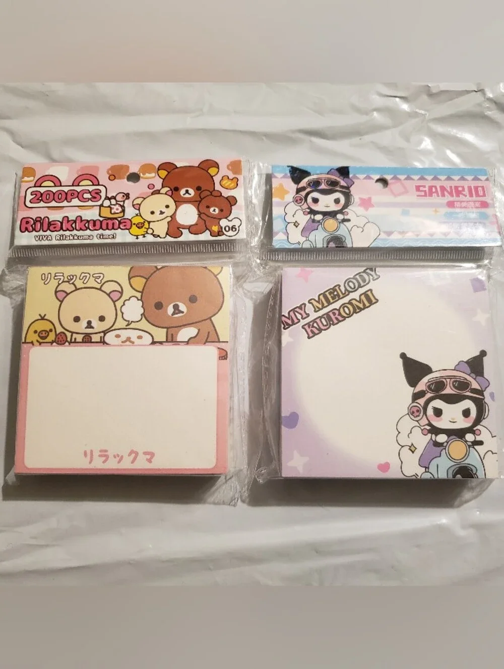Kuromi & Rilakkuma Memo Pads